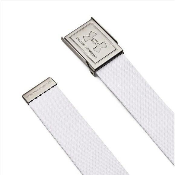 Under Armour Men's Webbing Belt Buckle Reversible Adjustable (Grey/White) OSFM - Picture 4 of 4